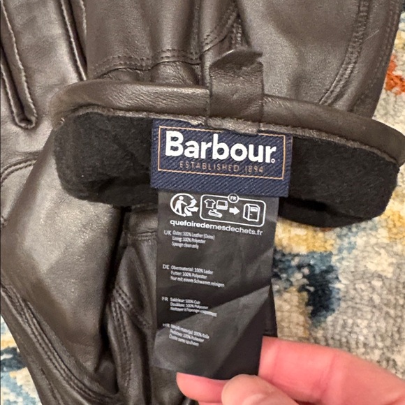 Barbour Dark Brown Leather Gloves - Picture 3 of 6